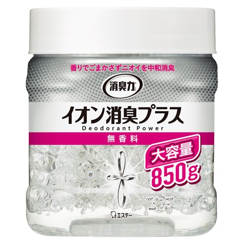 エステー　消臭力クリアビーズイオン消臭プラス本体無香料　850G　部屋用芳香・消臭剤