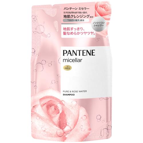 P&G　パンテーンミセラー　ノンシリコン　ピュア&ローズウォーター　詰め替え　350ML　シャンプー【ボーナスTポイント100ポイント】