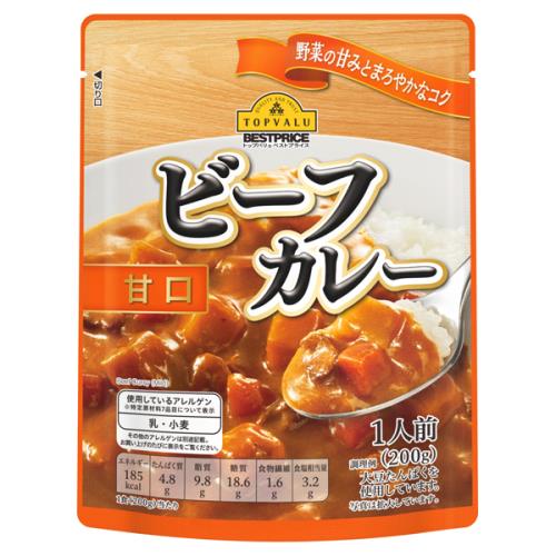 トップバリュ　ベストプライス　ビーフカレー甘口　200G×20個セット