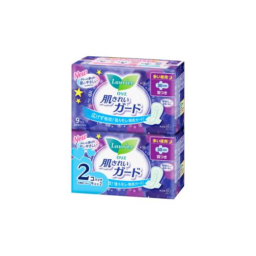 ロリエ　肌きれいガード　夜用　羽つき　9コ入×2コパック