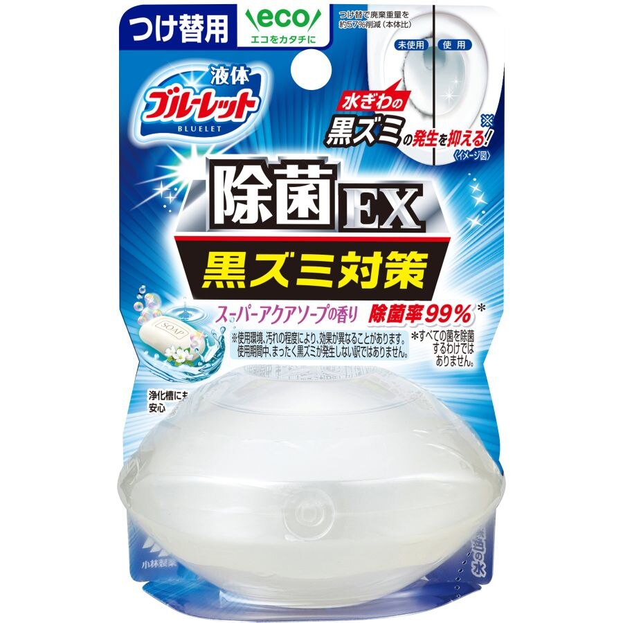 小林製薬　液体ブルーレット　おくだけ除菌EX　スーパーアクアソープの香り　付け替え　70ML　オンタンク用トイレクリーナー