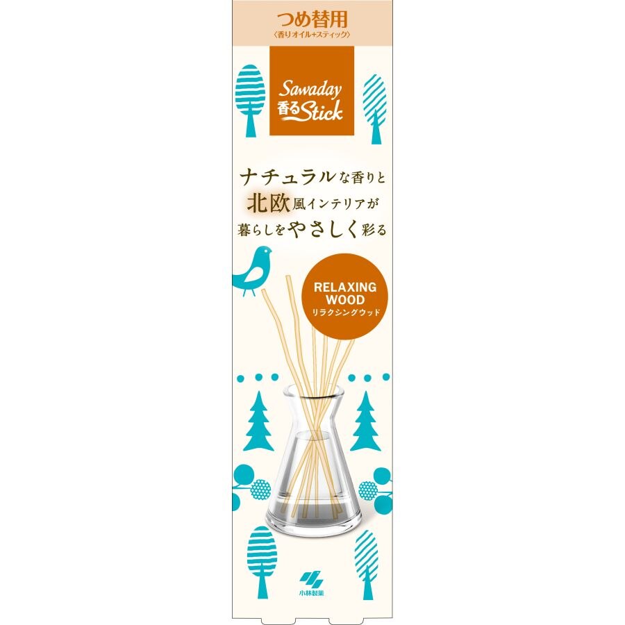 小林製薬　Sawaday　香るStick　北欧リラクシングウッド　付け替え　70ML　部屋用消臭・芳香剤