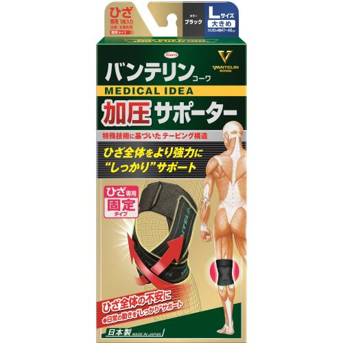 興和　バンテリンコーワ　加圧サポーター　ひざ専用　ブラック　L