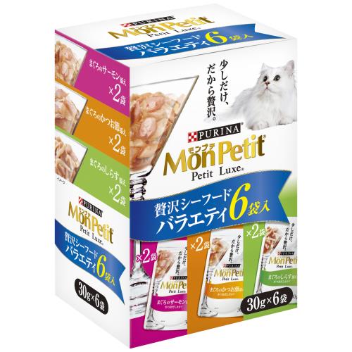 ネスレ日本　モンプチ　プチリュクスパウチ　贅沢シーフードバラエティ　30g×6袋【1月7日までの期間特売】