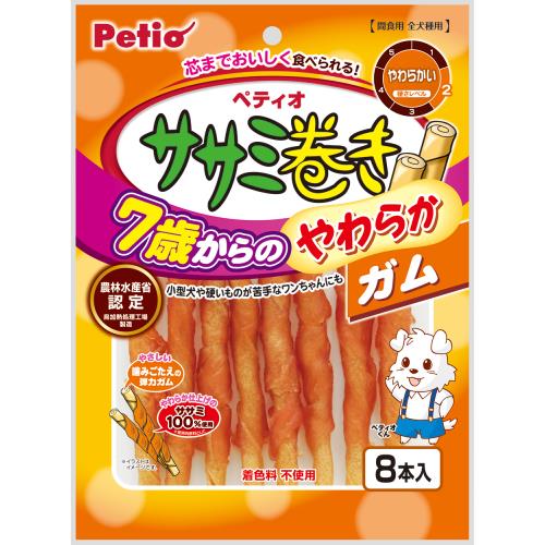 ペティオ　ササミ巻き　7歳からのやわらかガム　8本入