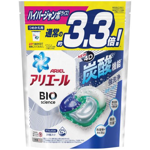 P G アリエール ジェルボール4d 清潔で爽やかな香り詰め替え 39個 洗濯洗剤 4月3日までの期間特売 ウエルシアドットコム
