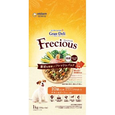 ユニ・チャーム　グランデリ　フレシャス　10歳以上用　チキン&ビーフ　1KG(250G×4袋入)【ボーナスTポイント70ポイント】