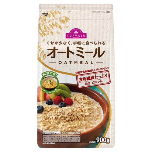 トップバリュ　くせが少なく、手軽に食べられる　オートミール　900g×2個セット