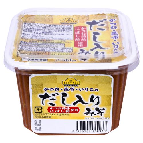 トップバリュベストプライス　だし入りみそ　750G×8個セット