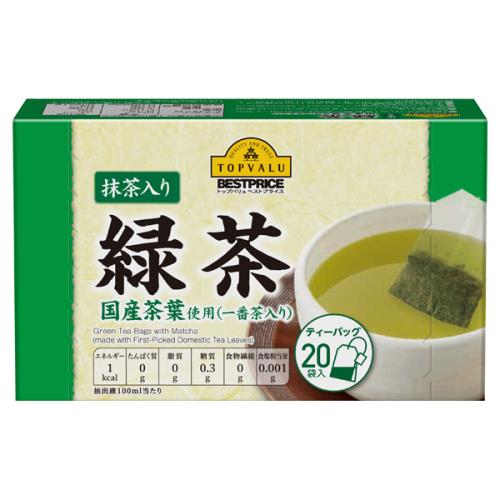 トップバリュ　ベストプライス　抹茶入り　緑茶　国産茶葉使用(一番茶入り)　40g(2g×20袋)×6個セット