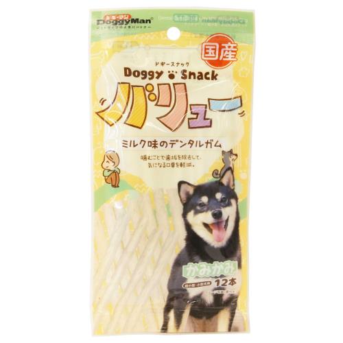 ドギーマンハヤシ　ドギースナック　バリュー　ミルク味のデンタルガム　12本