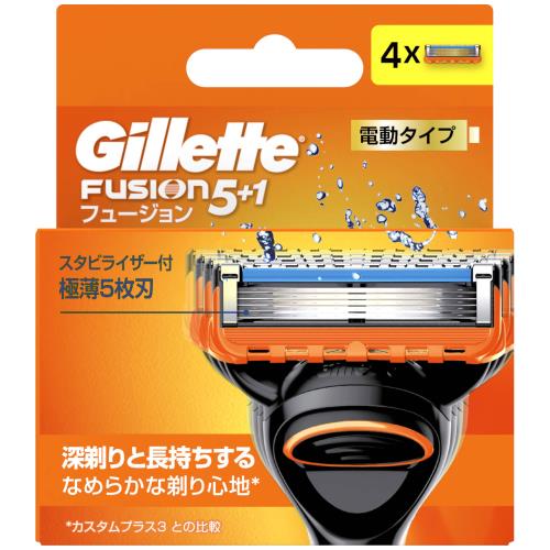 P&G　Gillette　フュージョン　電動タイプ　替刃4コ入