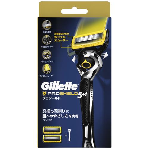 P&G　Gillette　プロシールド　カミソリ　本体1コ替刃2コ付　うち1コは本体に装着済