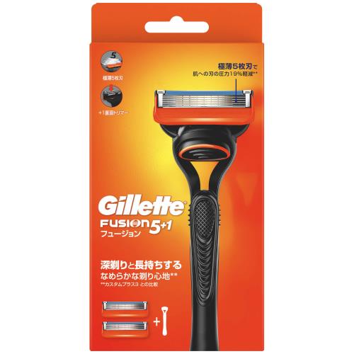 P&G　Gillette　フュージョン　カミソリ　本体1コ替刃2コ付　うち1コは本体に装着済