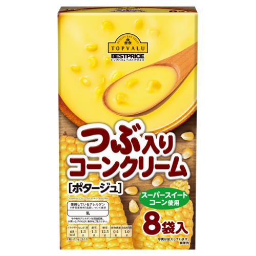 トップバリュベストプライス　つぶ入り　コーンクリーム　8袋入×10個セット