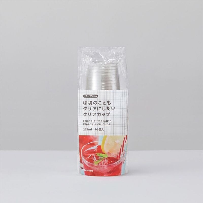 くらしWelcia　環境のこともクリアにしたい　クリアカップ　275ml　20個入