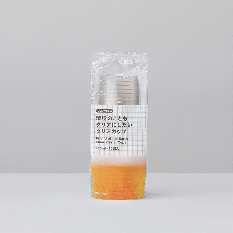 くらしWelcia　環境のこともクリアにしたい　クリアカップ　420ml　10個入
