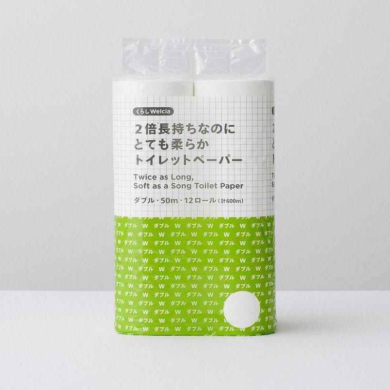 ▲▲くらしWelcia 2倍長持ちなのにとても柔らかトイレットペーパー ダブル・50m・12ロール(計600m)