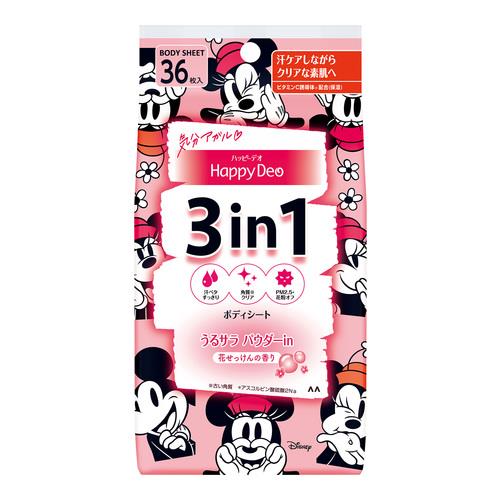 マンダム　HappyDeo　3in1ボディシート　花せっけんの香り　36枚