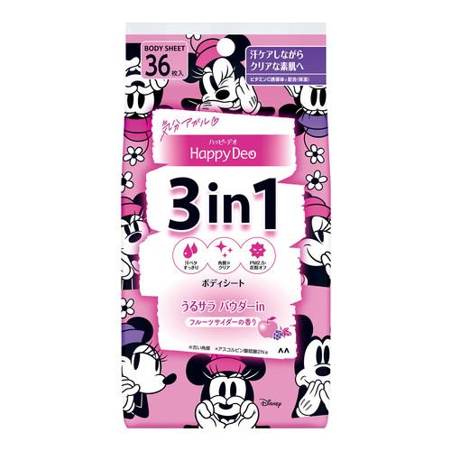 マンダム　HappyDeo　3in1ボディシート　フルーツサイダーの香り　36枚