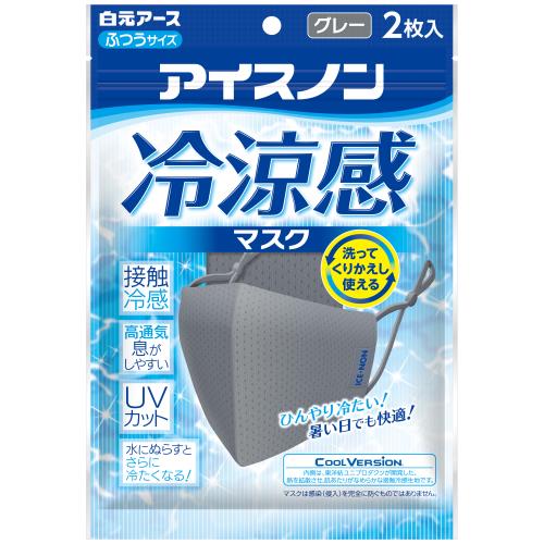 白元アース　アイスノン冷涼感マスクグレー　2枚