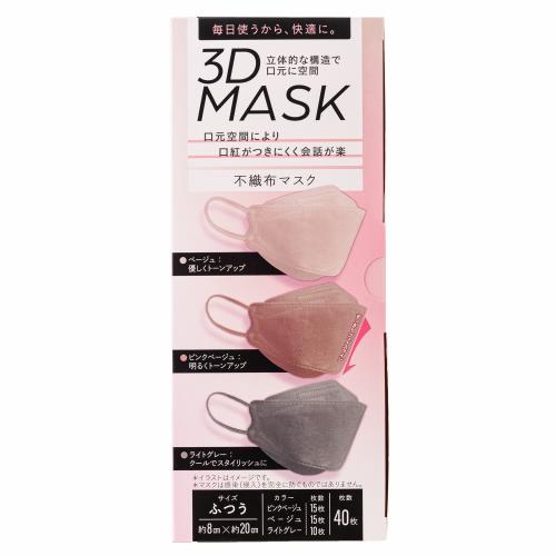 伊藤忠リーテイルリンク　3D立体マスク　アソート3色　40枚