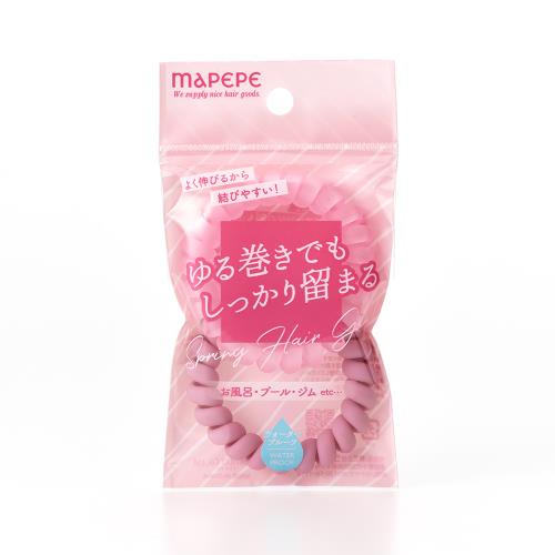 シャンティ　マペペ　スプリングヘアゴム　2P　マットピンク