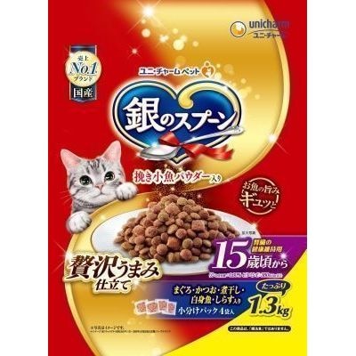 ユニ・チャームペットケア　銀のスプーン15歳以上用　1.3kg【ボーナスTポイント120ポイント】