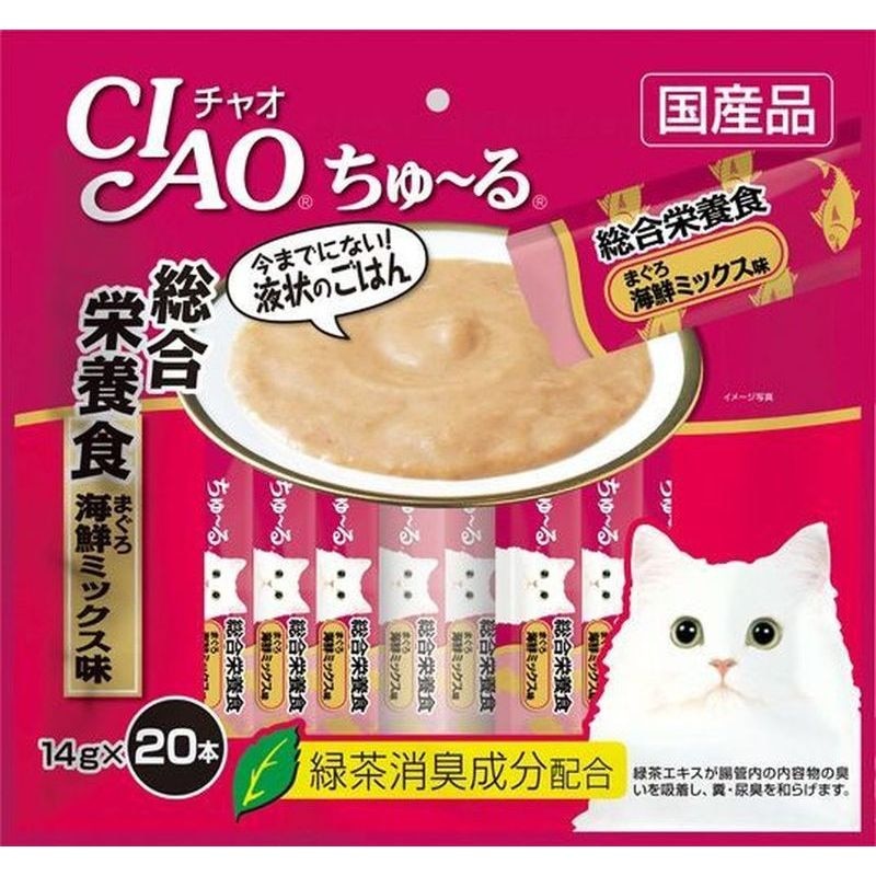 いなば食品　猫ちゅーる総合栄養食まぐろ海鮮　20本