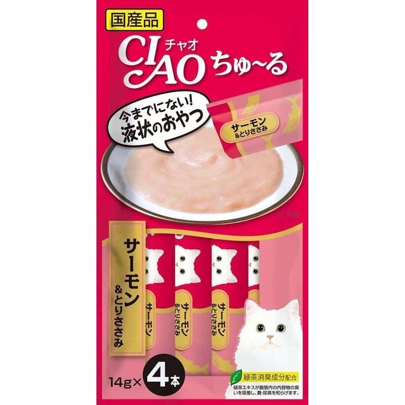 CIAO ちゅ〜る サーモン&とりささみ　4本入