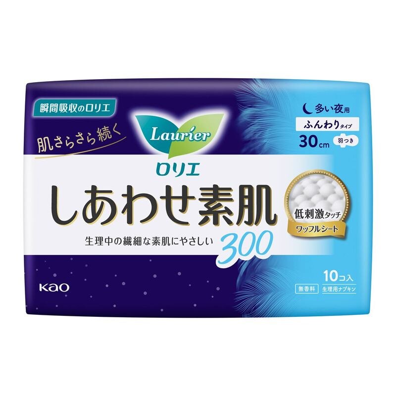 花王　ロリエエフ　F　安心吸収スリム300　多い夜用　羽つき　(10コ入)
