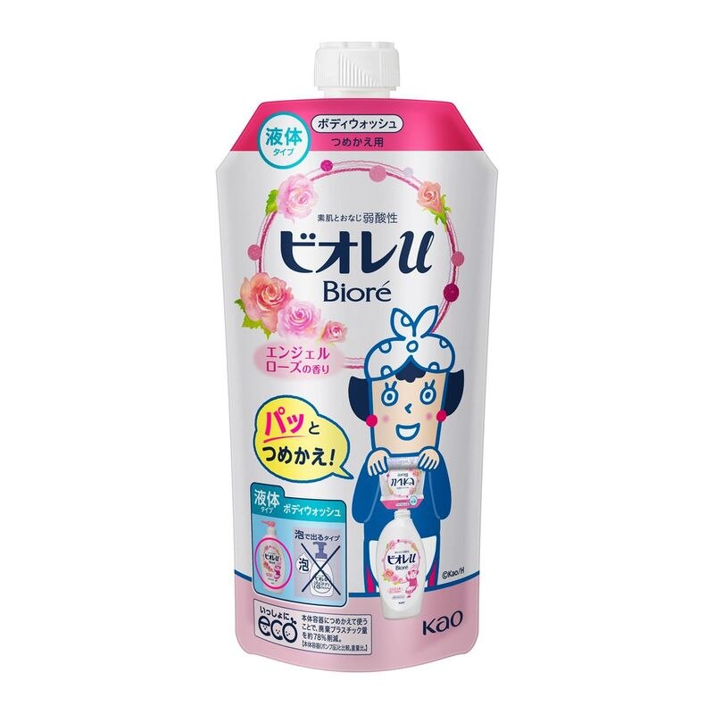花王　ビオレu　エンジェルローズの香り　詰替　340ML【1月7日までの期間特売】