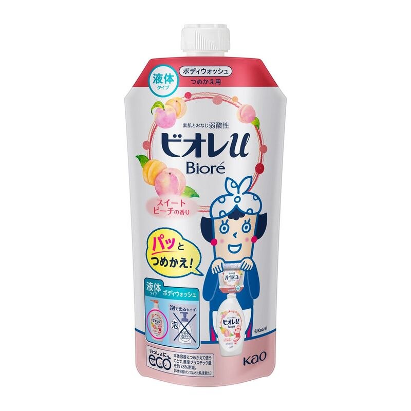 花王　ビオレu　スイートピーチの香り　詰替　340ML