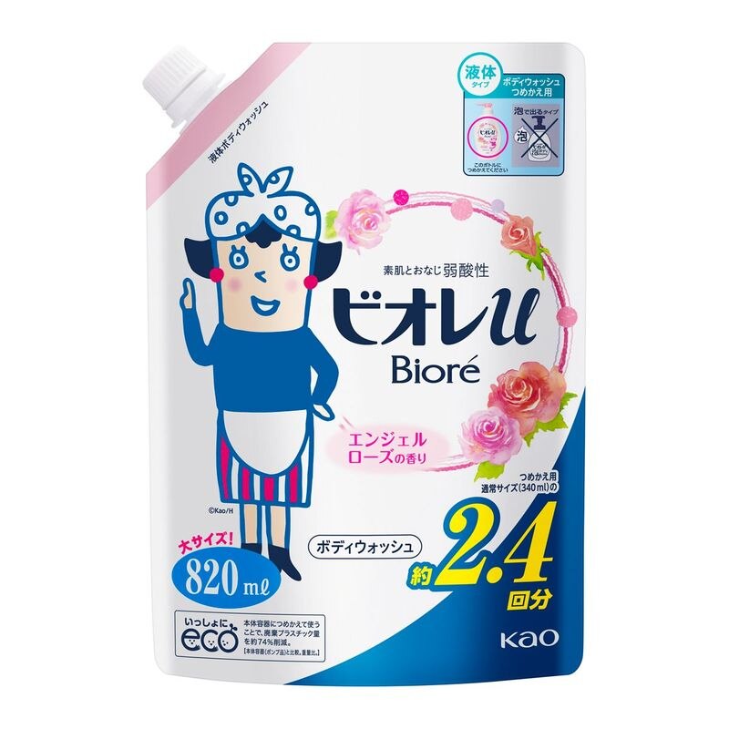 花王　ビオレu　エンジェルローズの香り　詰替2.4回分　820ML