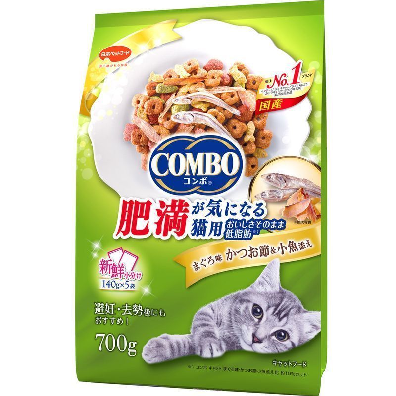 コンボ 肥満が気になる猫用 まぐろ味・かつお節・小魚添え 700g