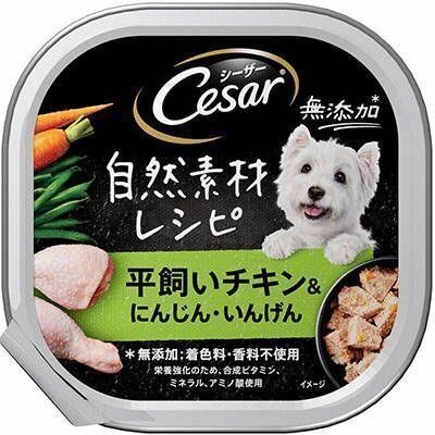 シーザー 自然素材レシピ 平飼いチキン&にんじん・いんげん　85g【4月30日までの期間特売】