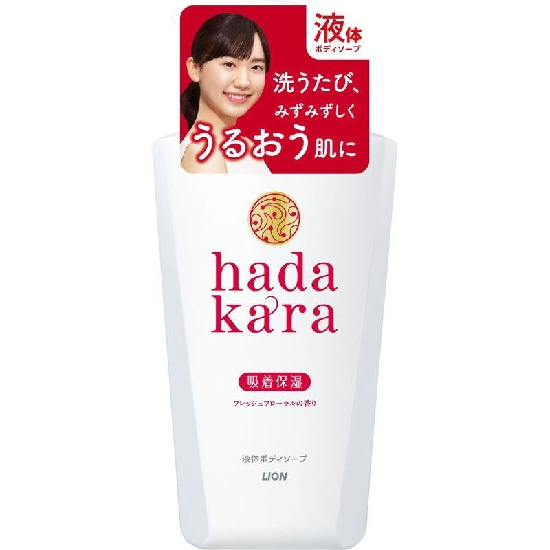 ライオン　hadakara　(ハダカラ)　フレッシュフローラルの香り　本体　500ML　ボディソープ