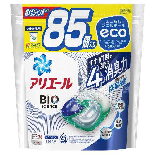 P&Gジャパン　アリエール　ジェルボール4D　洗濯洗剤　超メガジャンボ　詰め替え　85個【エコ活ポイントとしてTポイント6倍】※6月4日まで