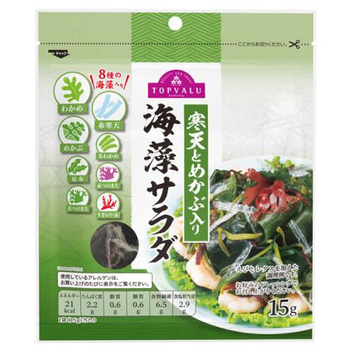 トップバリュ　寒天とめかぶ入り　海藻サラダ　15g×10個セット