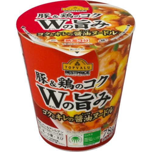 トップバリュベストプライス　コクとキレの醤油ヌードル　78g×12個セット