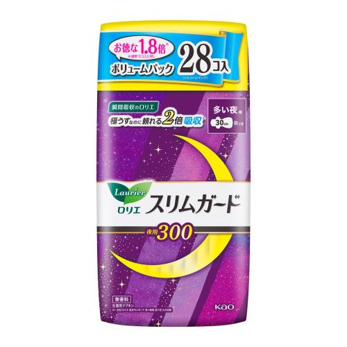 花王　ロリエ　スリムガード　ボリュームパック　多い夜用300　28コ【7月2日までの期間特売】