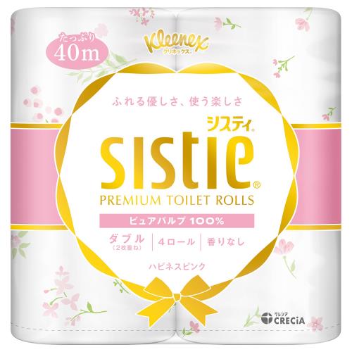 クレシア　クリネックス　システィ　40mダブル　ハピネスピンク　4ロール