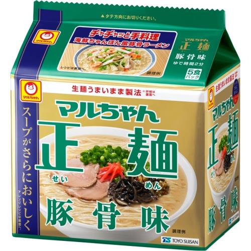 東洋水産　マルちゃん正麺　豚骨味5食パック　89g×5食×6個セット【1月7日までの期間特売】