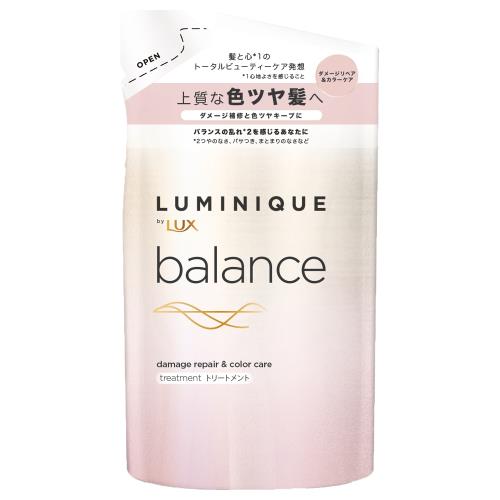 ユニリーバ　ラックス　ルミニーク　バランス　ダメージリペア&カラーケア　トリートメント　つめかえ用　350g