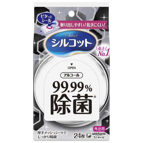 ユニ・チャーム　シルコット　99.99%除菌ウェットティッシュ外出用　24枚【7月2日までの期間特売】