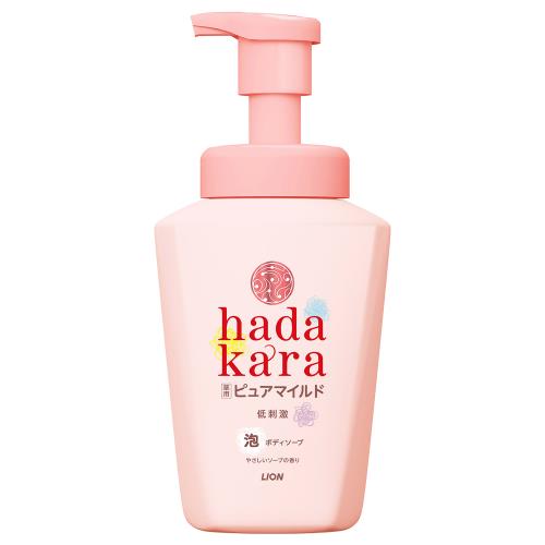ライオン　hadakara　ボディソープ　泡で出てくる薬用ピュアマイルドタイプ　やさしいソープの香り　本体　550ml