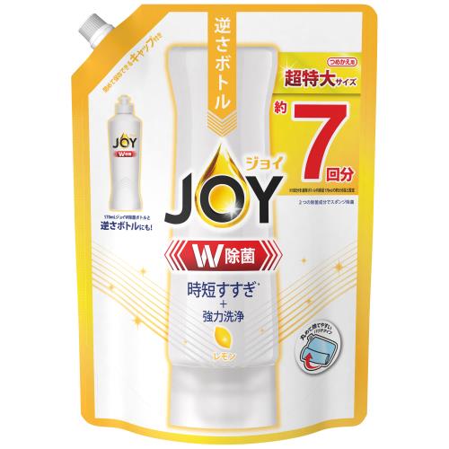 P&G　ジョイ　W除菌　食器用洗剤　レモン　詰め替え　超特大　910mL【ボーナスTポイント100ポイント】