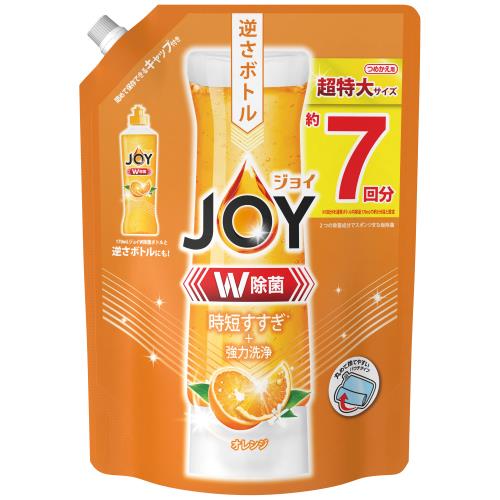 P&G　ジョイ　W除菌　食器用洗剤　オレンジ　詰め替え　910mL [P&Gまとめ買いCP]