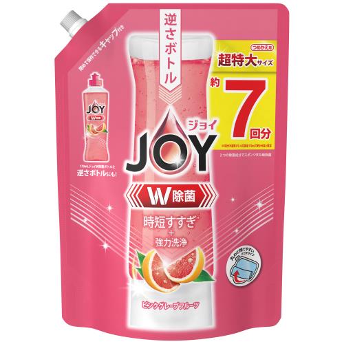 P&G　ジョイ　W除菌　食器用洗剤　ピンクグレープフルーツ　詰め替え　超特大　910mL [P&Gまとめ買いCP]