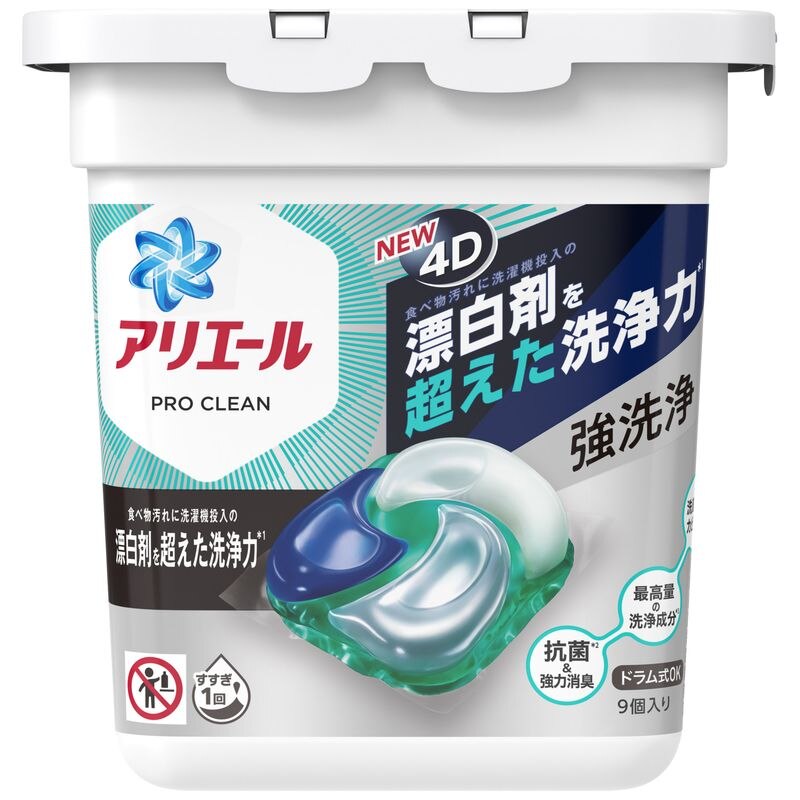 P&Gジャパン　アリエール　プロクリーン　ジェルボール4D　クリーンフレッシュ　本体　9個【エコ活ポイントとしてTポイント5倍】※4月4日まで [P&Gまとめ買いCP]